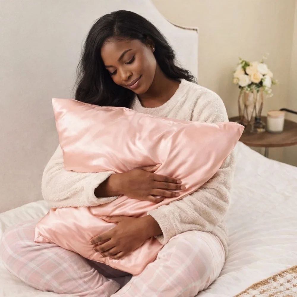 👉 Satin Pillowcase for Hair and Skin, Queen Pillow Cases Set of 2 Pack,  20 X 30